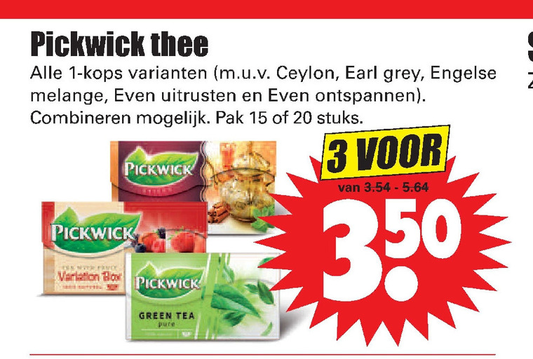 Pickwick   thee folder aanbieding bij  Dirk - details