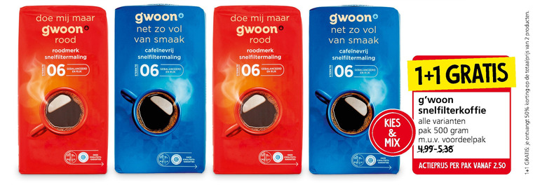 Gwoon   koffie folder aanbieding bij  Jan Linders - details