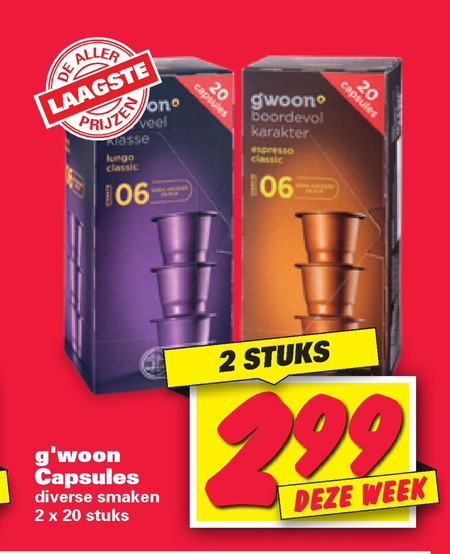 Gwoon   koffiecups folder aanbieding bij  Nettorama - details