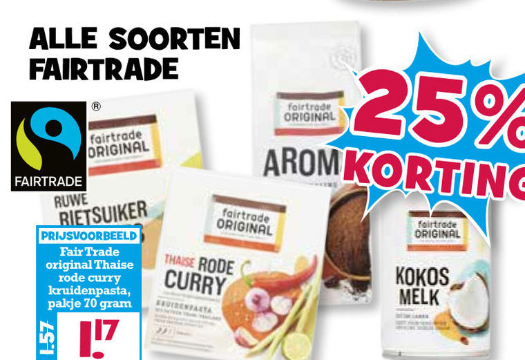 Fair Trade Original   pasta, rietsuiker folder aanbieding bij  Boons Markt - details