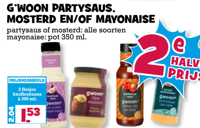 Gwoon   mosterd, mayonaise folder aanbieding bij  Boons Markt - details