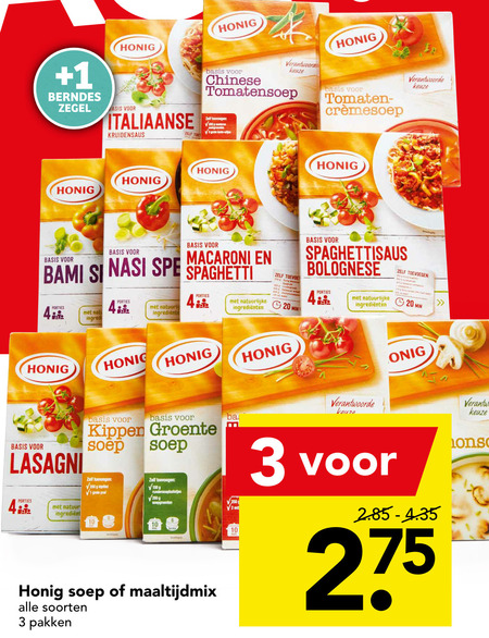 Honig   maaltijdmix, soep folder aanbieding bij  Deen - details