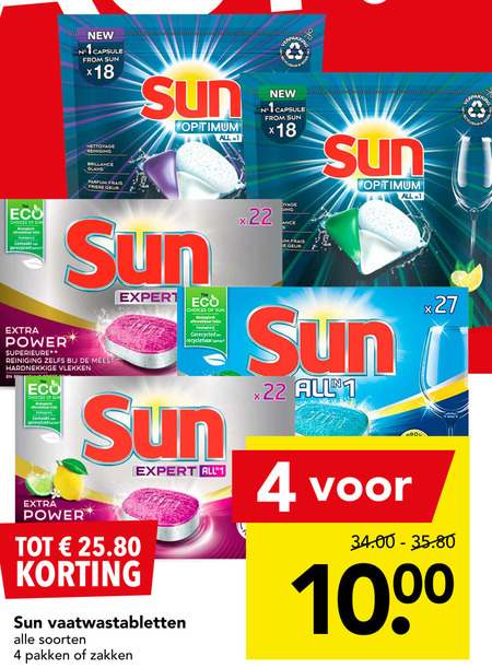 Sun   vaatwasmiddel folder aanbieding bij  Deen - details