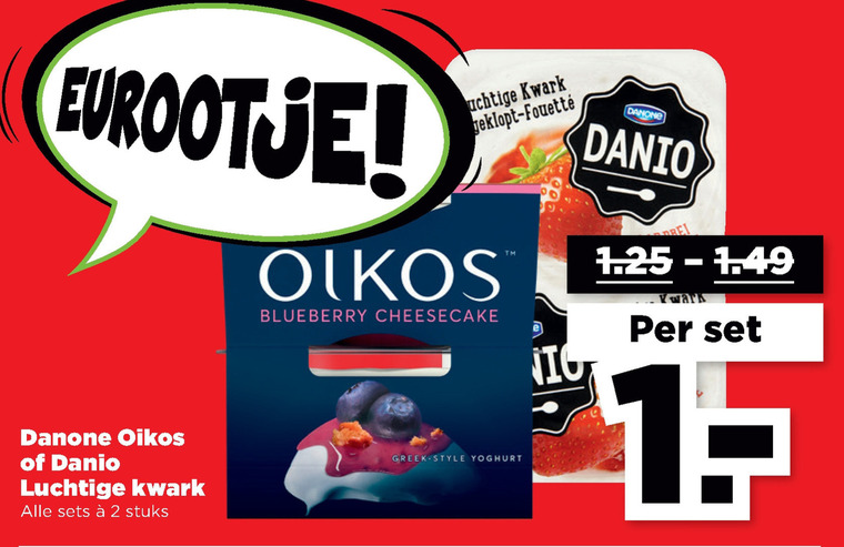 Danone Danio   vruchtenyoghurt, kwark folder aanbieding bij  Plus - details