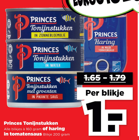 Princes   tonijn in blik, haring folder aanbieding bij  Plus - details