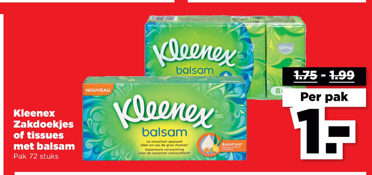 Kleenex   zakdoek, tissue folder aanbieding bij  Plus - details