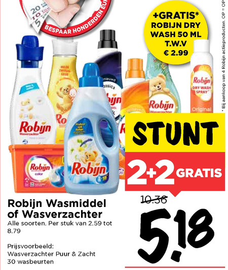 Robijn   wasmiddel, wasverzachter folder aanbieding bij  Vomar - details