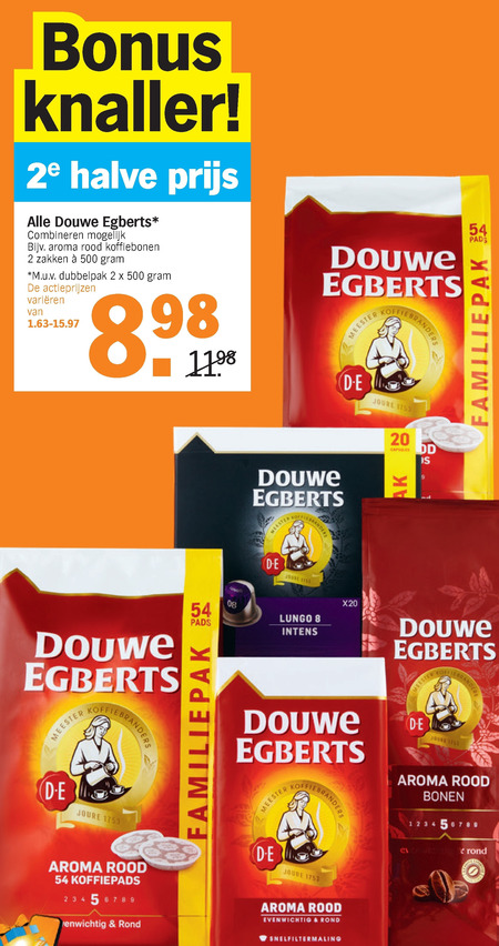 Douwe Egberts   koffiebonen, koffiepad folder aanbieding bij  Albert Heijn - details