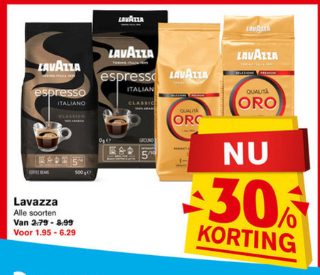 Lavazza   koffiebonen, koffie folder aanbieding bij  Hoogvliet - details