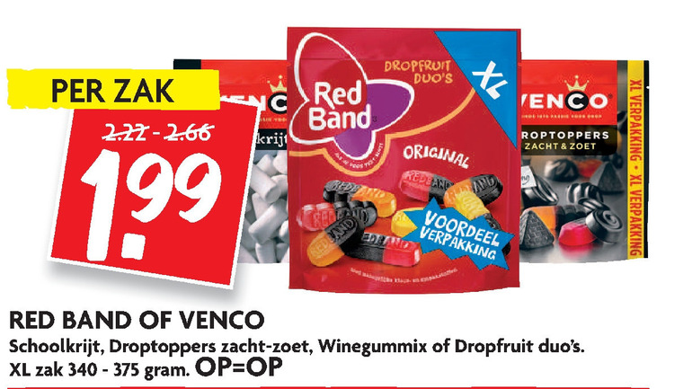 Red Band   snoep, drop folder aanbieding bij  Dekamarkt - details