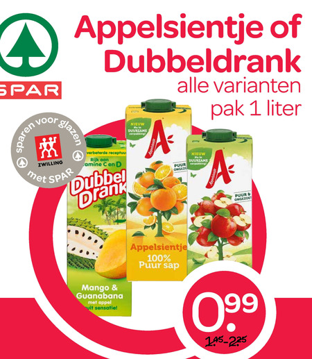 Dubbeldrank   fruitdrank folder aanbieding bij  Spar - details