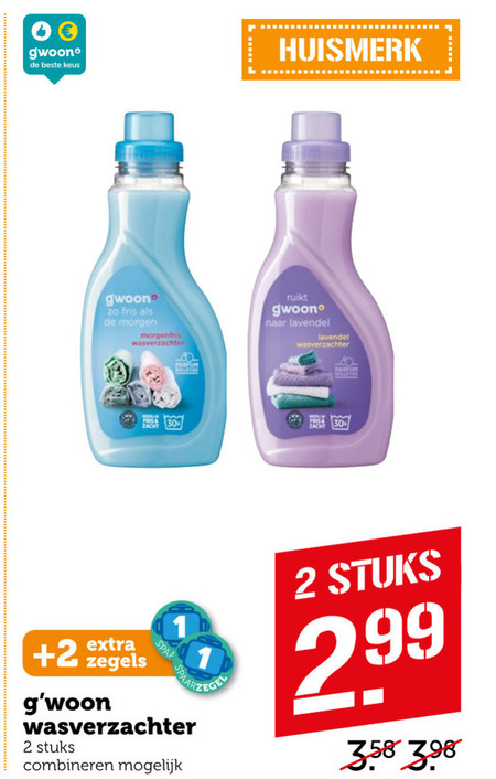 Gwoon   wasverzachter folder aanbieding bij  Coop - details