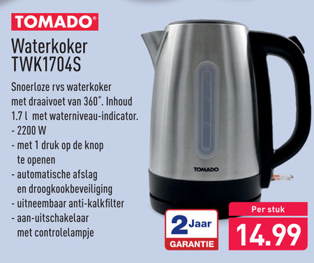 Tomado   waterkoker folder aanbieding bij  Aldi - details