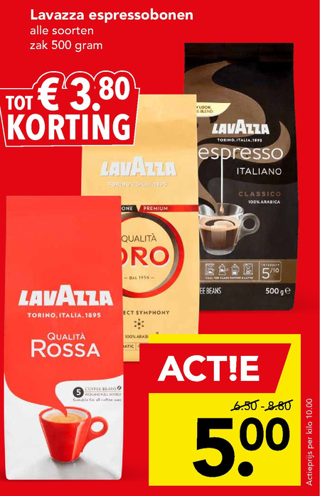 Lavazza   koffiebonen folder aanbieding bij  Deen - details