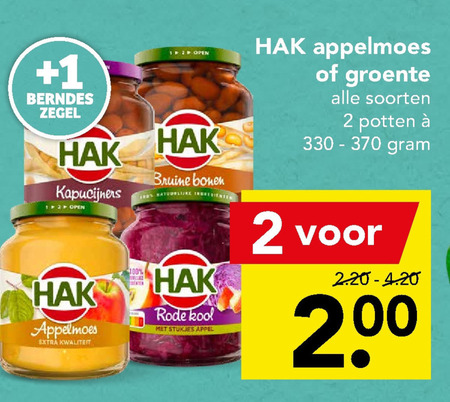 Hak   bruine bonen, groenteconserven folder aanbieding bij  Deen - details