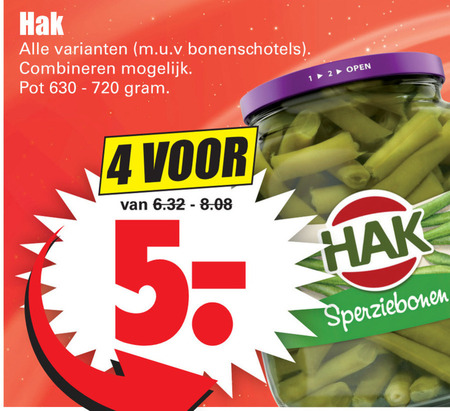 Hak   bonen, sperziebonen folder aanbieding bij  Dirk - details