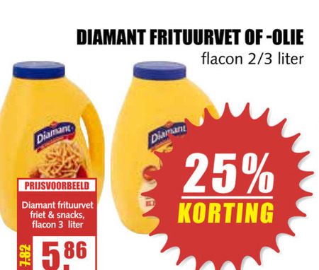 Diamant   frituurvet, frituurolie folder aanbieding bij  MCD Supermarkt Basis - details