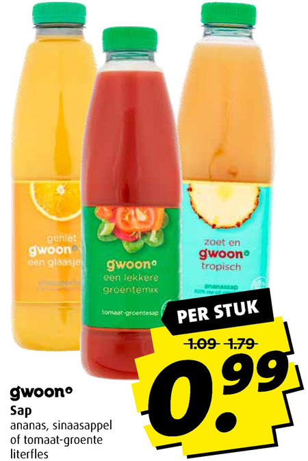 Gwoon   fruitdrank folder aanbieding bij  Boni - details