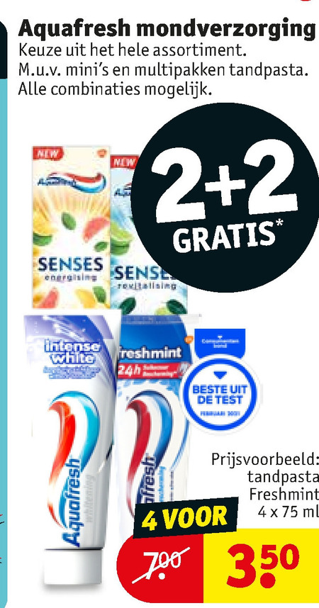 Aquafresh   tandenborstel, tandpasta folder aanbieding bij  Kruidvat - details