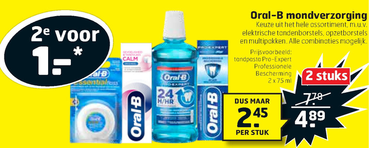 Oral-B   tandenborstel, tandpasta folder aanbieding bij  Trekpleister - details