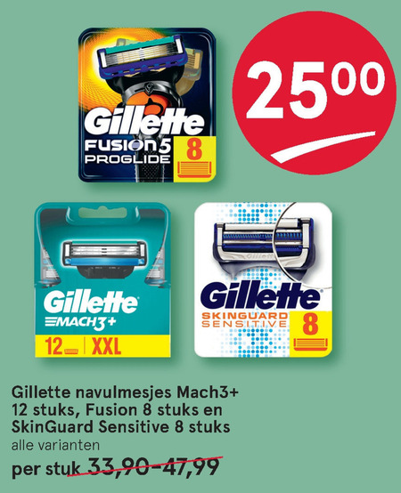 Gillette   scheermesjes folder aanbieding bij  Etos - details