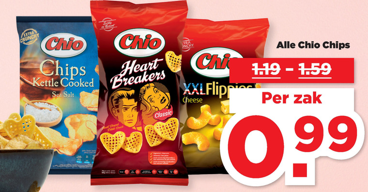 Chio   chips, zoutje folder aanbieding bij  Plus - details