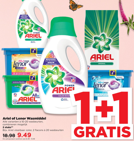 Lenor   wasmiddel folder aanbieding bij  Plus - details