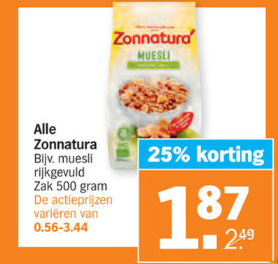 Zonnatura   thee, muesli folder aanbieding bij  Albert Heijn - details