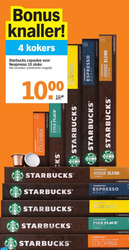 tolerantie maak je geïrriteerd Hoes Starbucks koffiecups folder aanbieding bij Albert Heijn - details