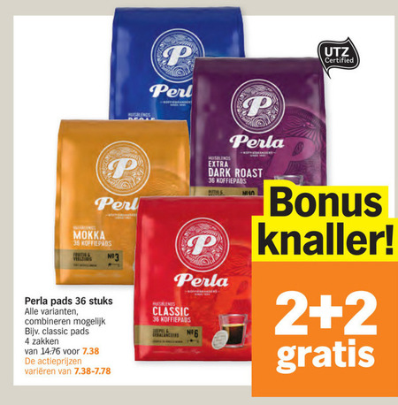 Perla   koffiepad folder aanbieding bij  Albert Heijn - details