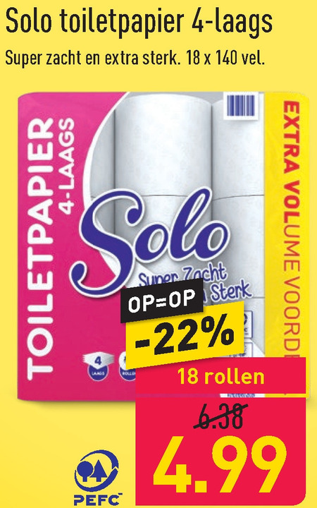 Solo   toiletpapier folder aanbieding bij  Aldi - details