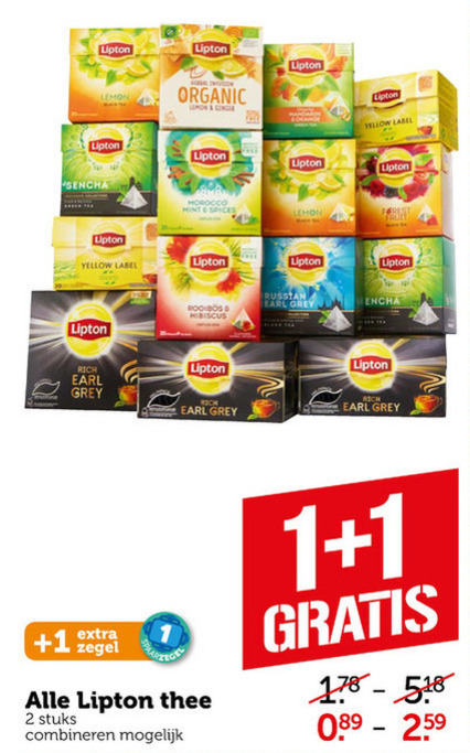 Lipton   thee folder aanbieding bij  Coop - details