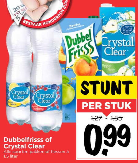 Crystal Clear   fruitdrank folder aanbieding bij  Vomar - details