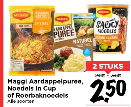 Maggi   noodles, aardappelpuree folder aanbieding bij  Vomar - details