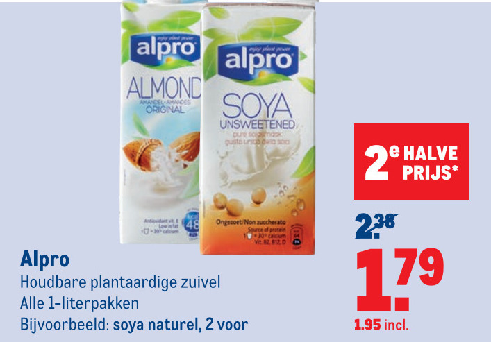 Alpro   soja melk folder aanbieding bij  Makro - details