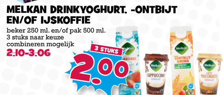 Melkan   ijskoffie, drinkyoghurt folder aanbieding bij  Boons Markt - details