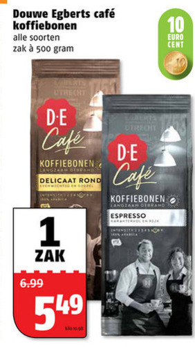 Douwe Egberts   koffiebonen folder aanbieding bij  Poiesz - details