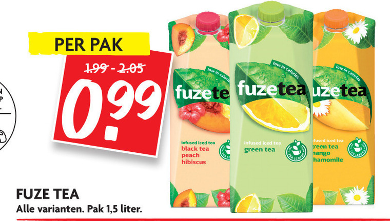 Fuze Tea   ice tea folder aanbieding bij  Dekamarkt - details