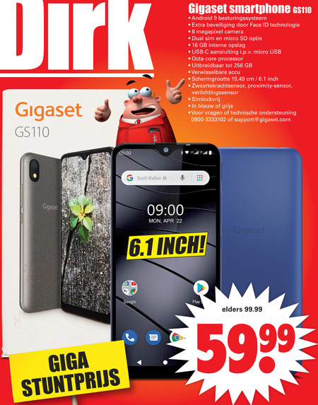 Grondig Kwijtschelding limiet simlock vrije mobieltje folder aanbieding bij Dirk - details