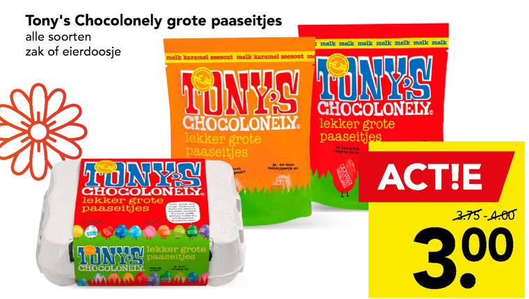 Tony Chocolony   paaseitjes folder aanbieding bij  Deen - details