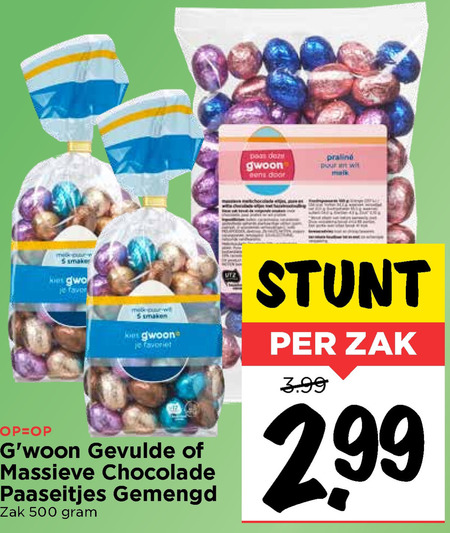 Gwoon   paaseitjes folder aanbieding bij  Vomar - details