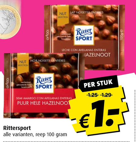 Ritter Sport   chocolade folder aanbieding bij  Boni - details