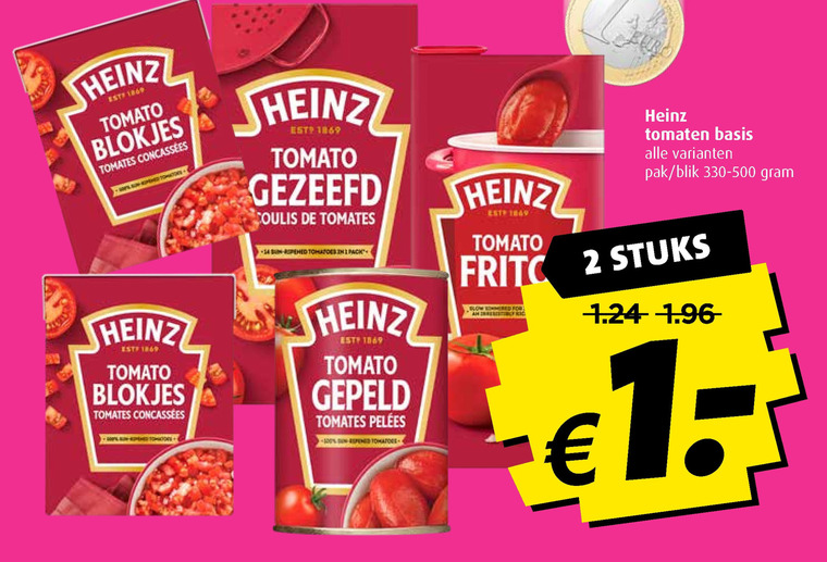 Heinz   tomatenblokjes, tomatenpuree folder aanbieding bij  Boni - details