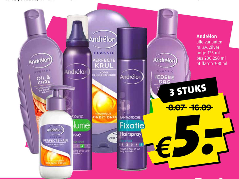 Andrelon   hairspray, shampoo folder aanbieding bij  Boni - details