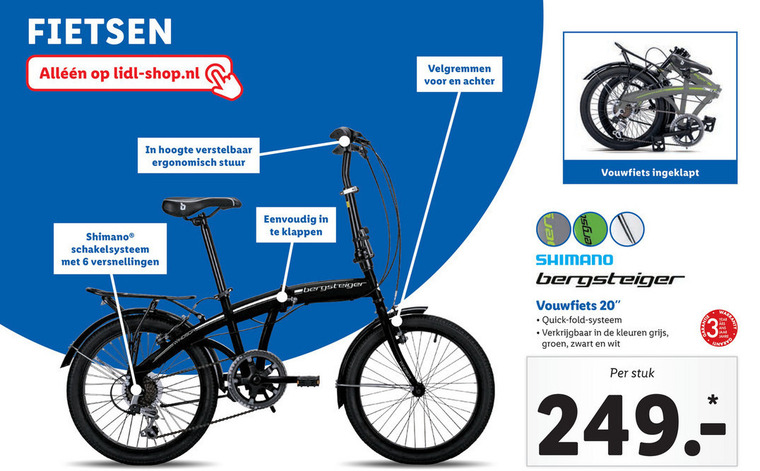 Afwijzen zelfstandig naamwoord schermutseling vouwfiets folder aanbieding bij Lidl - details