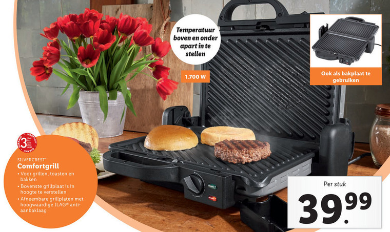 SilverCrest   grillplaat folder aanbieding bij  Lidl - details