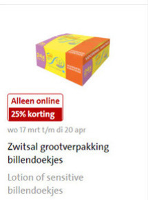 Zwitsal   billendoekjes folder aanbieding bij  Jumbo - details