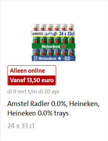 Amstel   blikje bier, alcoholvrij bier folder aanbieding bij  Jumbo - details