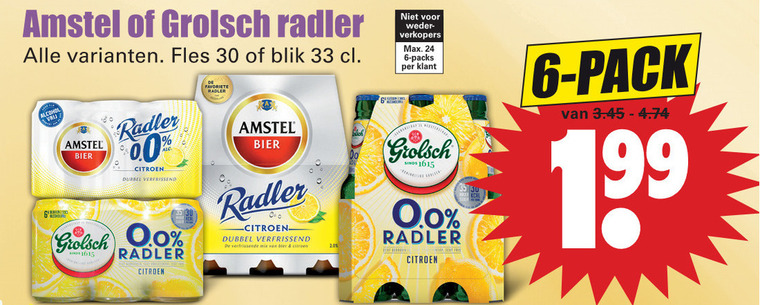 Grolsch   radler bier folder aanbieding bij  Dirk - details