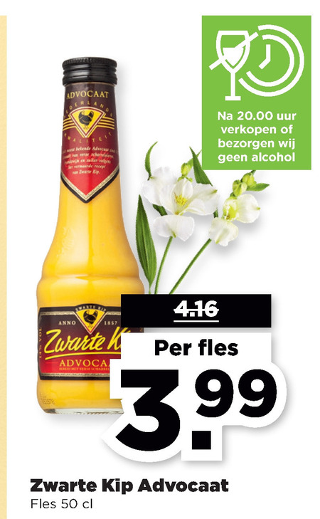 Zwarte Kip   advocaat folder aanbieding bij  Plus - details